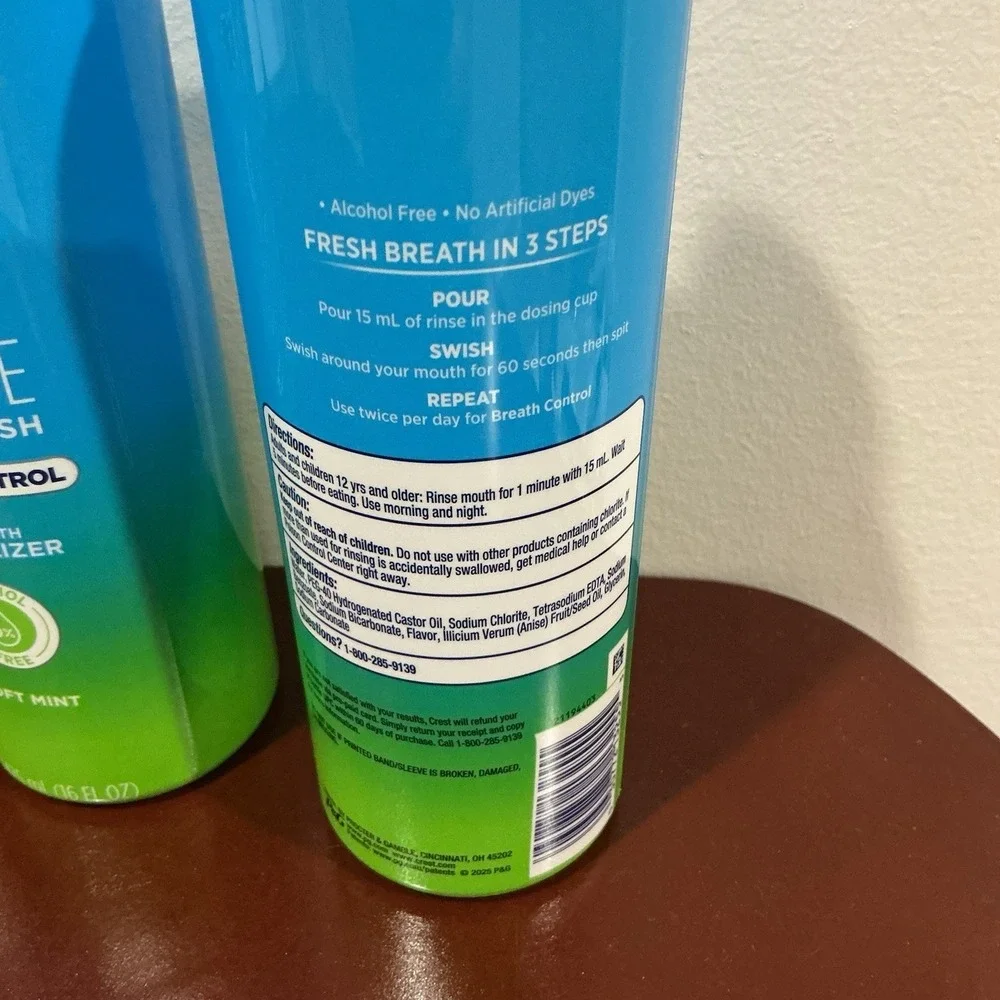 4 PACK--CREST DEEP CLEANSE Mouthwash SOFT MINT 16oz Breath‎ Control NEW